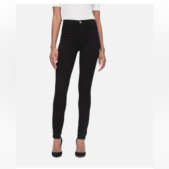 NWT Frame Black Skinny Velvet Pants - Picture 1 of 9